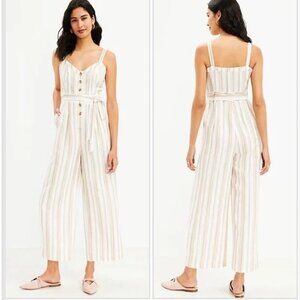 LOFT Striped Strappy Jumpsuit Size 16